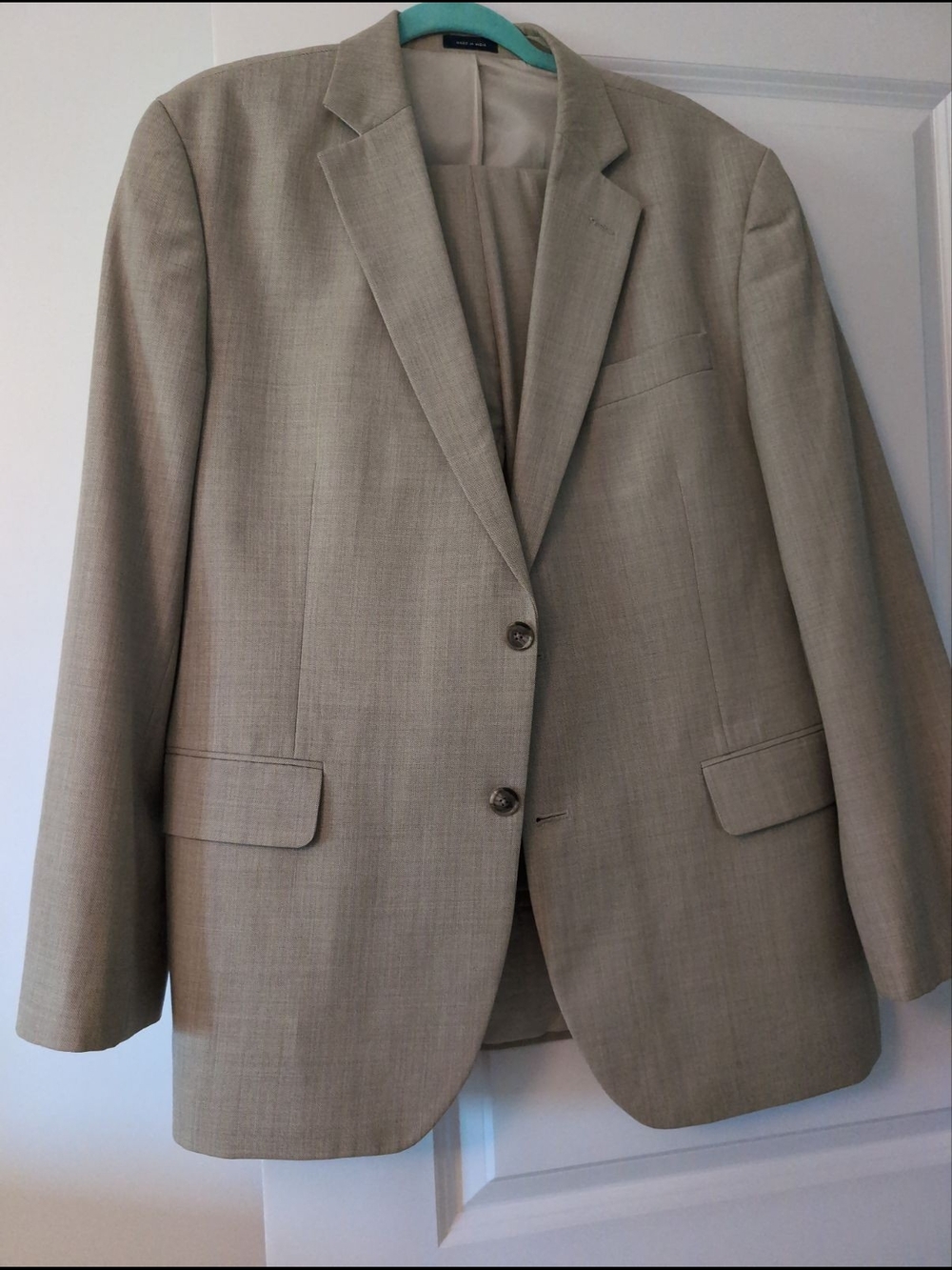 Stafford Tan Suit Jacket with Beige Lining And Pants
